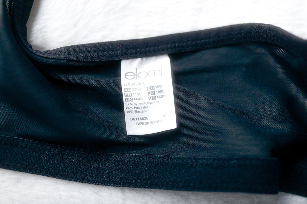 Elomi Matilda EL8900 Underwire Sheer Full-coverage J-hook Bra Black NEW 44DD