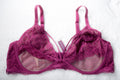 Adore Me Unlined Eyelet Mesh Strappy Bra Purple 46D NEW