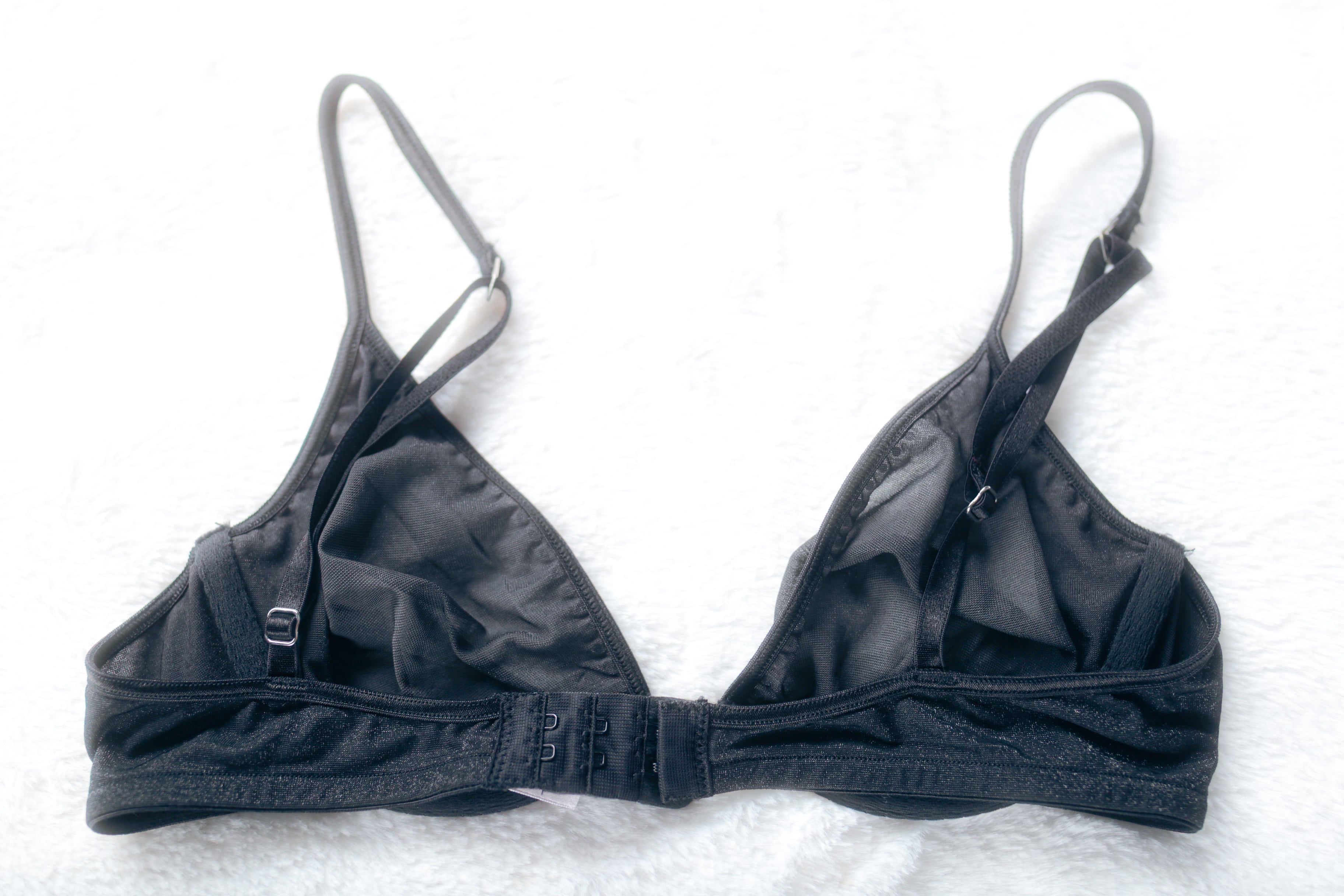 Victoria's Secret Vintage Y2K Unlined Sheer Mesh Plunge Bra Black 34B