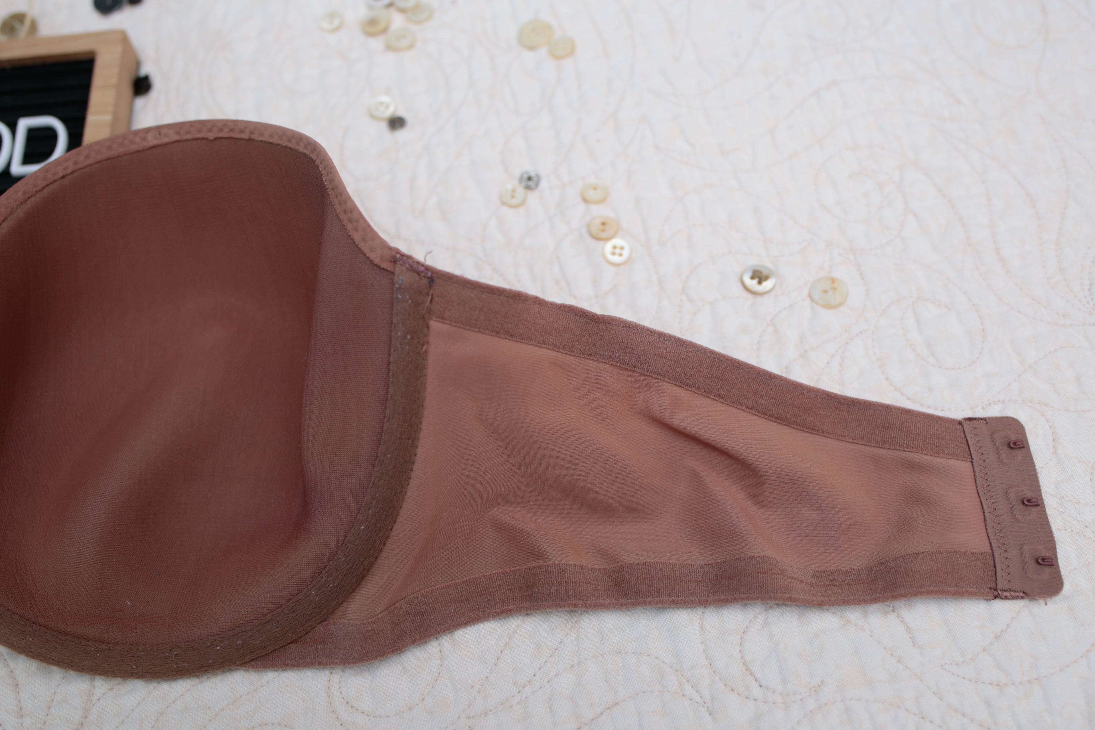 Victoria's Secret 36DD Lined Strapless Underwire Bra Rust Brown
