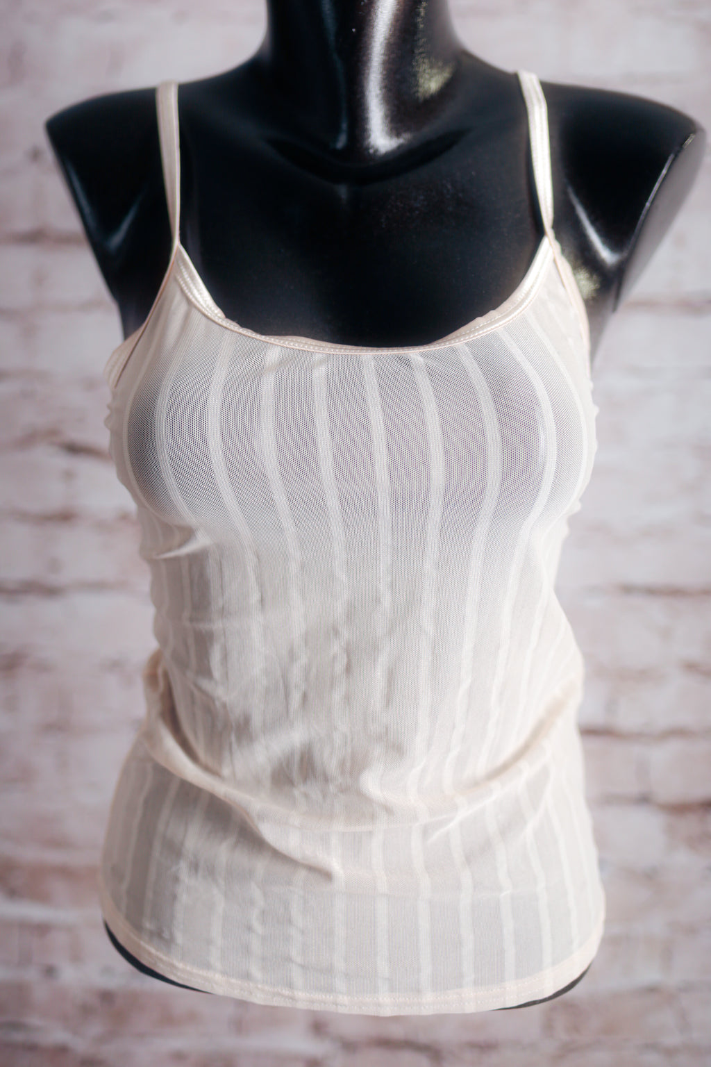 Warner's Vintage Naked Truth Sheer Mesh Breathable Cami Medium Ivory