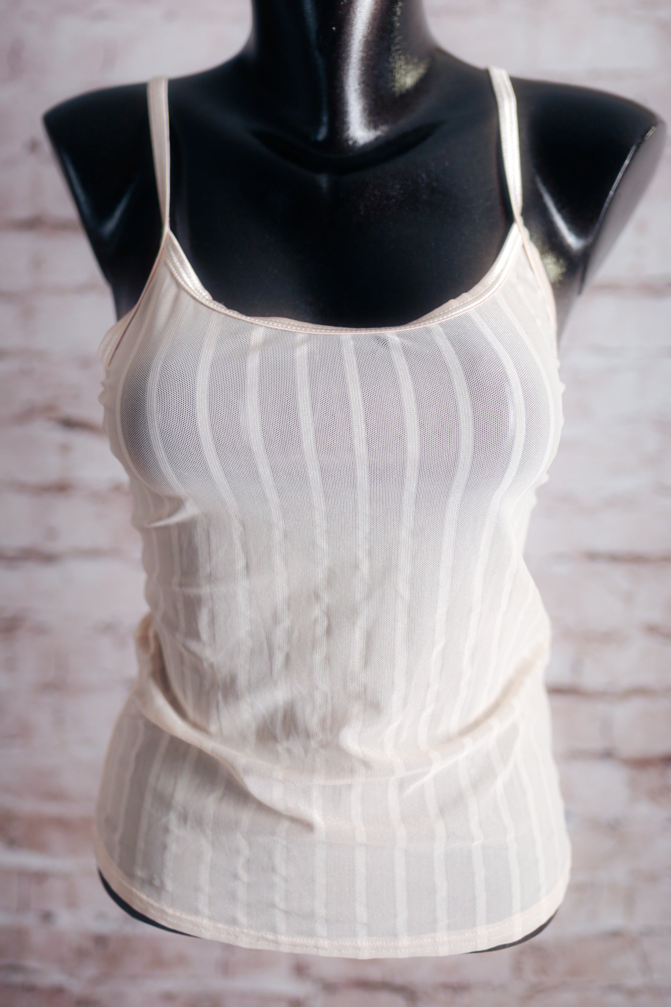 Warner's Vintage Naked Truth Sheer Mesh Breathable Cami Medium Ivory