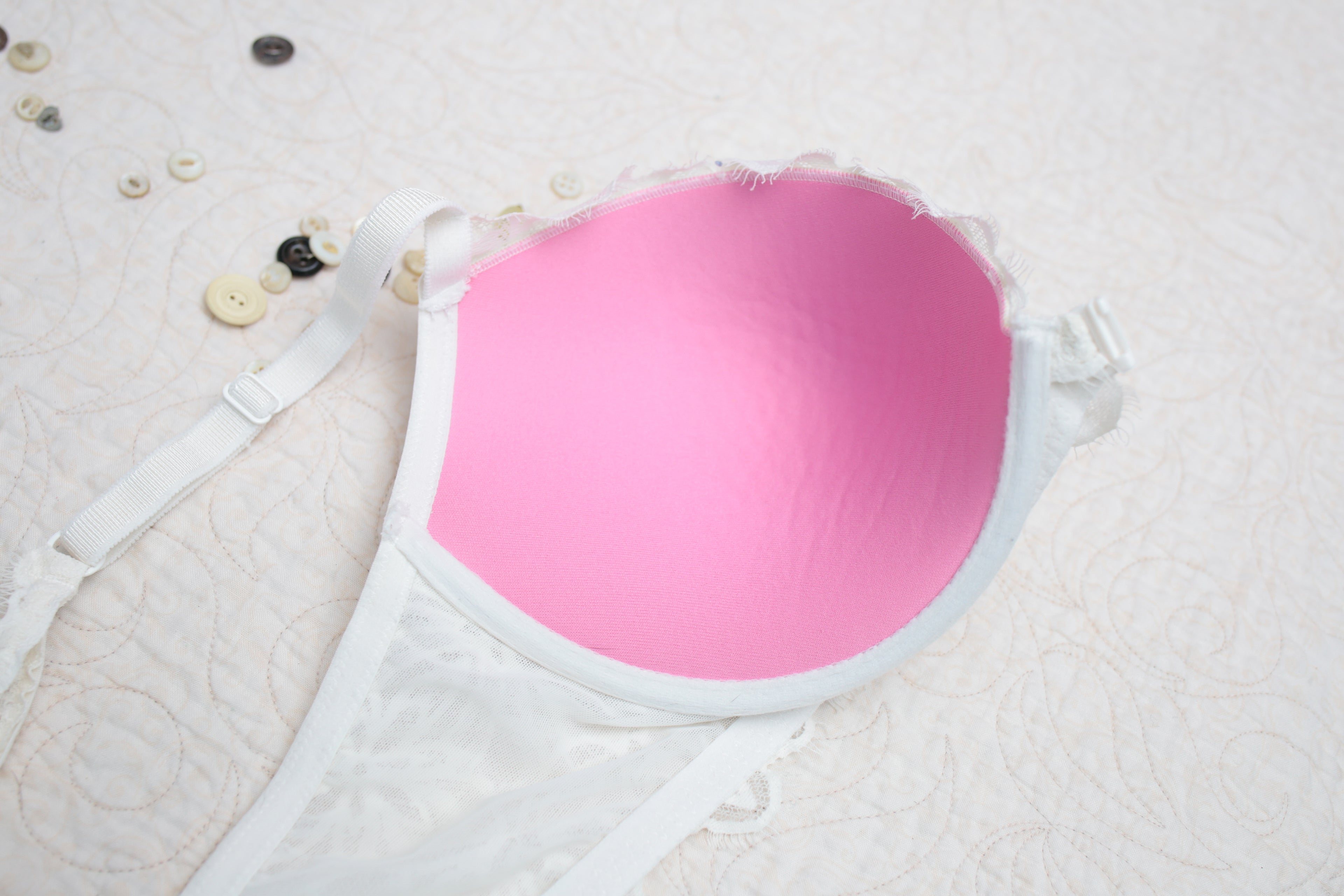 Pink by Victoria's Secret 36DD Racerback Front Closure Push-up Bra White Lace