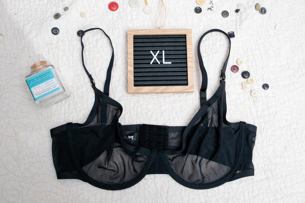 BootayBag Sexy Minimalist Underwire Bra XL Sheer Black Mesh