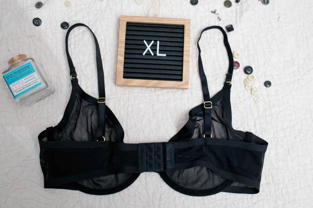 BootayBag Sexy Minimalist Underwire Bra XL Sheer Black Mesh