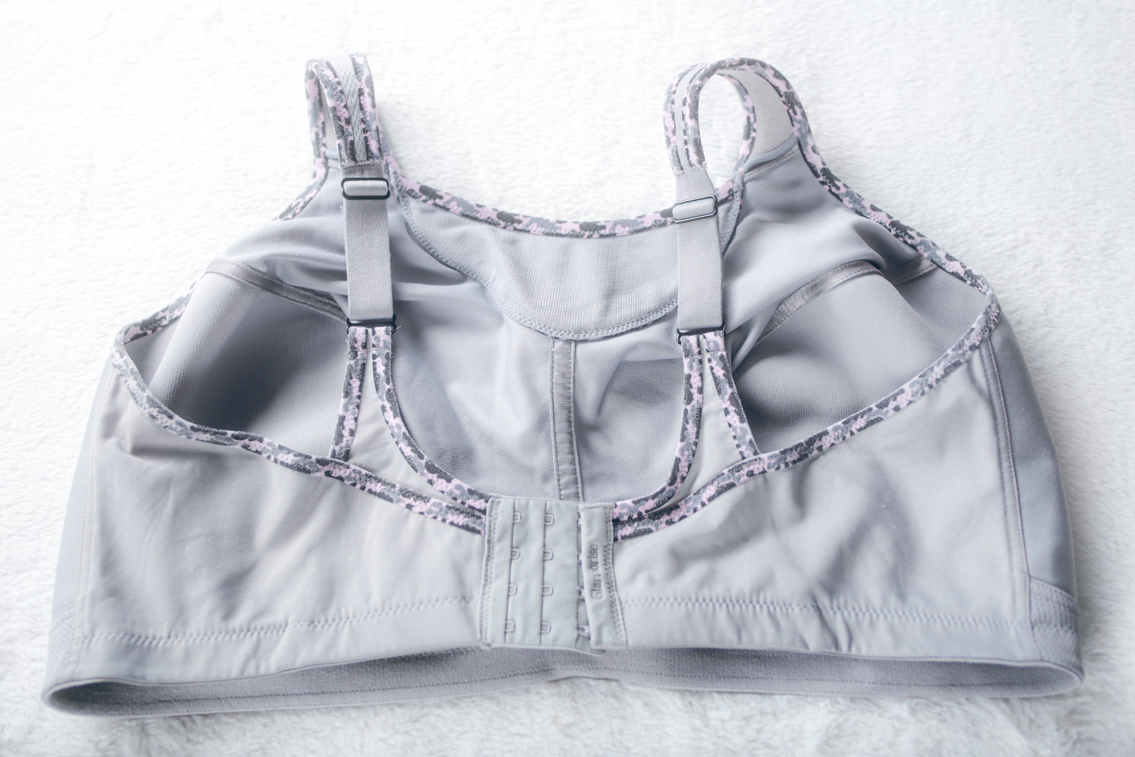 Glamorise Sport 1066 No Bounce Camisole Wireless Sports Bra Gray US 48G UK 48F