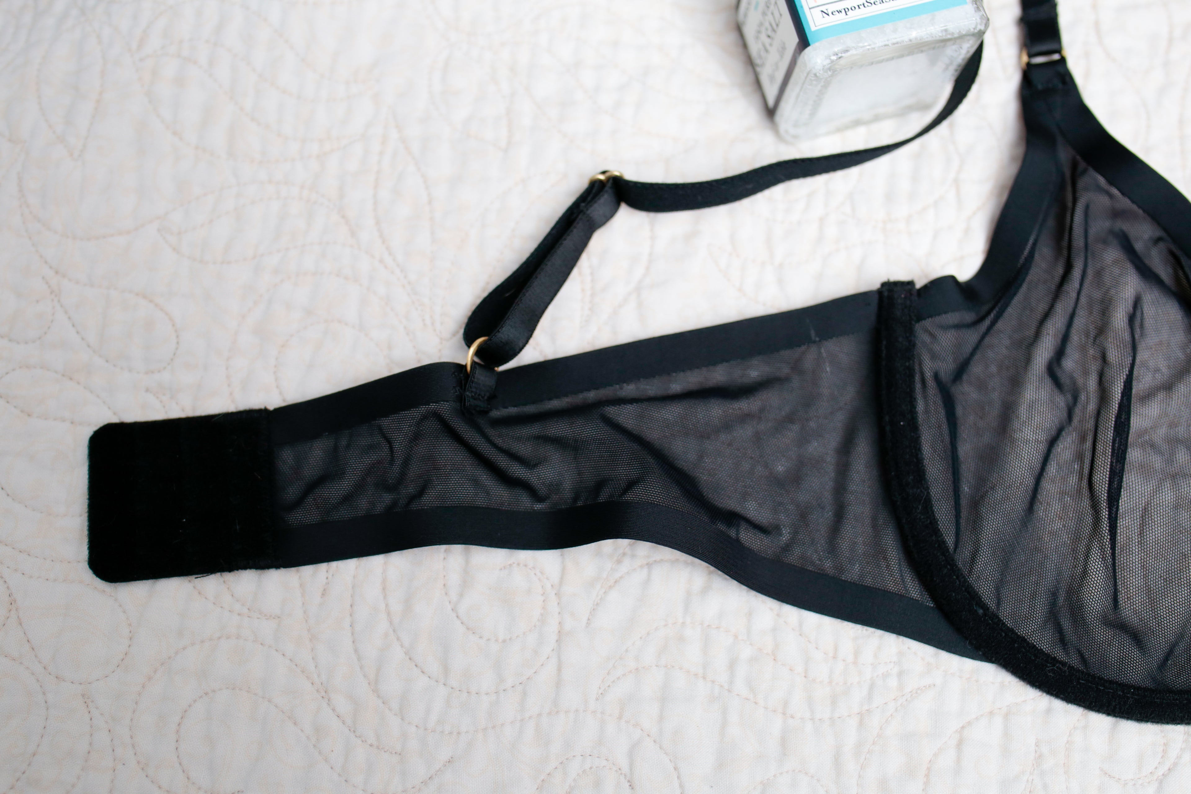BootayBag Sexy Minimalist Underwire Bra XL Sheer Black Mesh