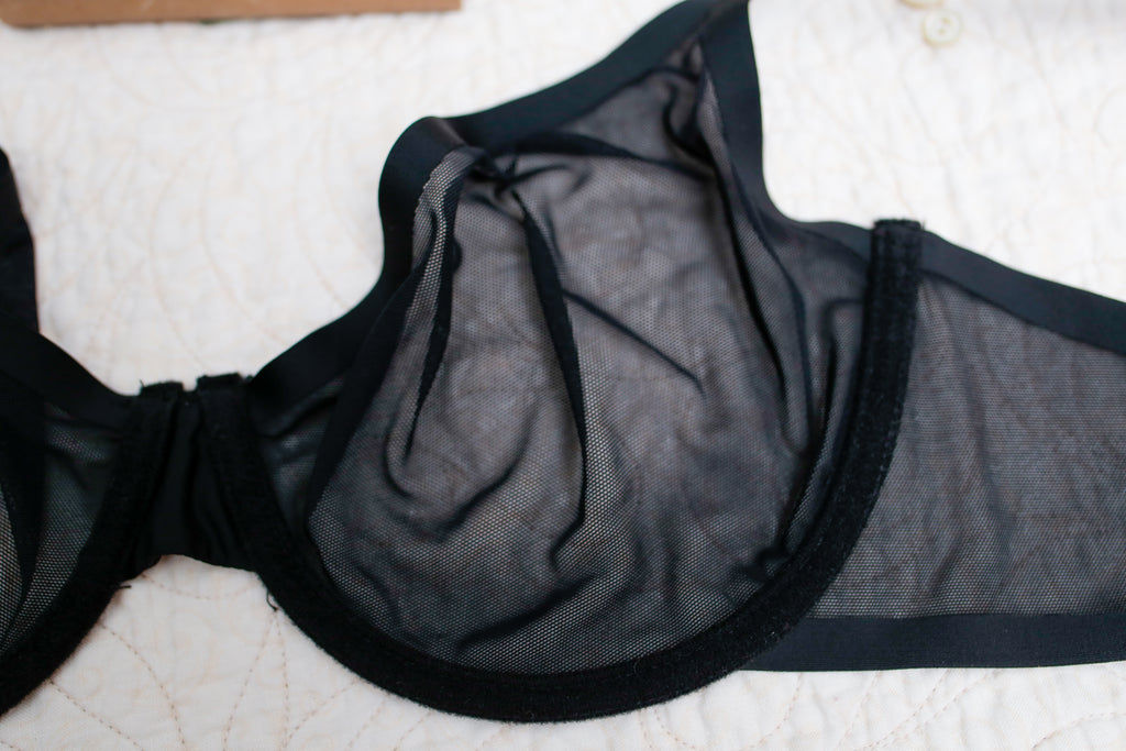 BootayBag Sexy Minimalist Underwire Bra XL Sheer Black Mesh