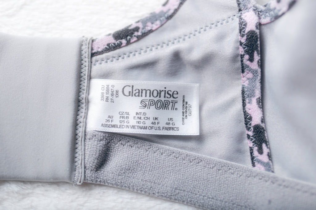 Glamorise Sport 1066 No Bounce Camisole Wireless Sports Bra Gray US 48G UK 48F