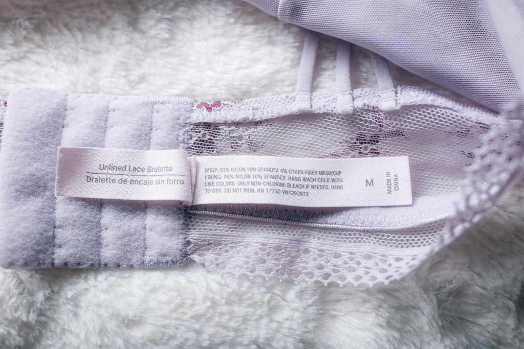Auden Unlined Boho Sheer Lace Wireless Bralette Lavender Purple Medium