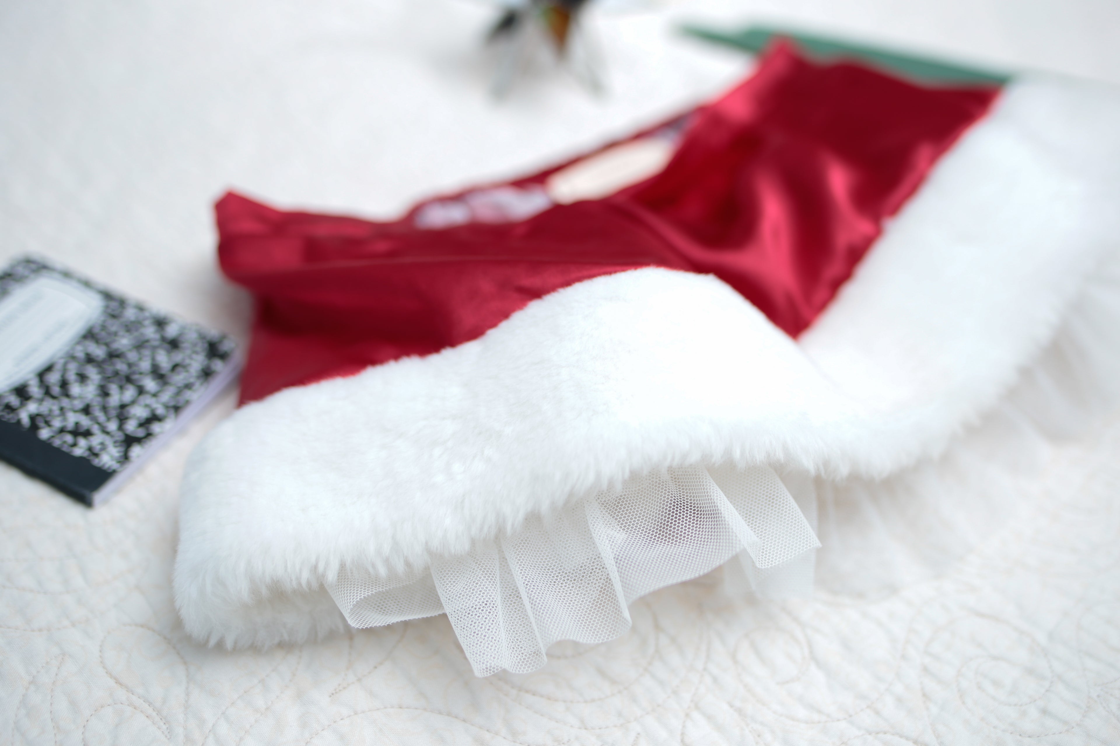 Victoria's Secret Garter Suspenders Christmas Red White Fur Trimmed One Size NEW