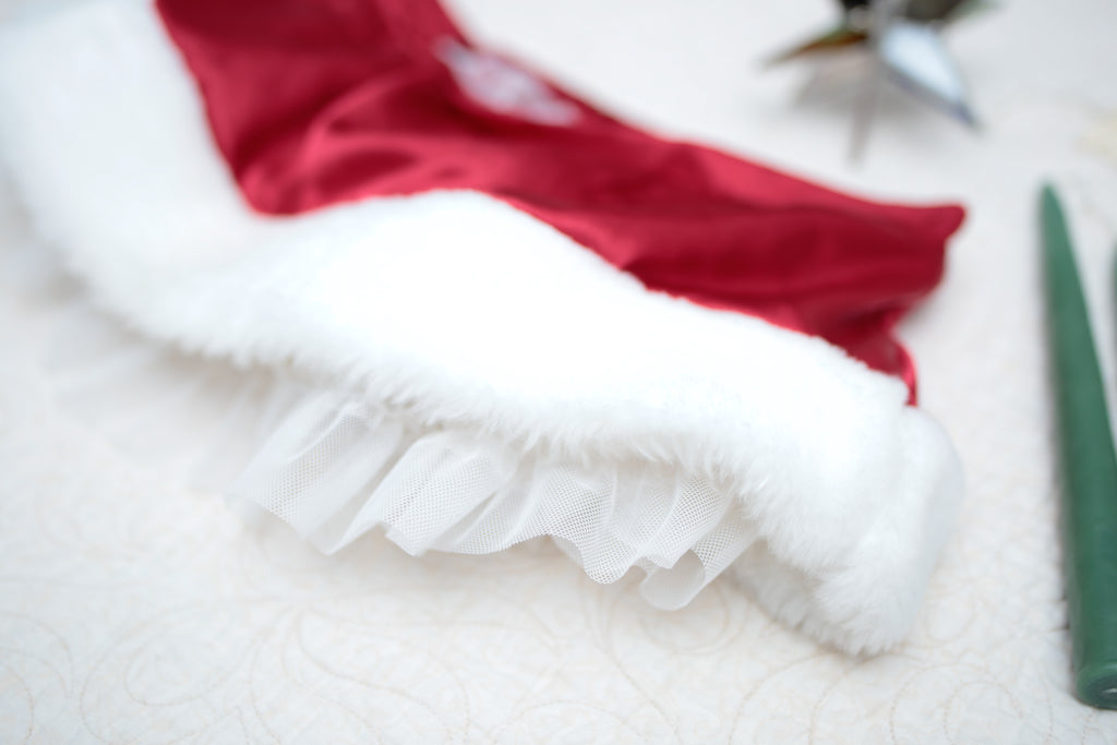 Victoria's Secret Garter Suspenders Christmas Red White Fur Trimmed One Size NEW