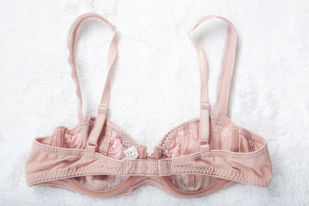 Chantelle Méli Mélo 2955 Floral Embroidered Sheer Mesh Underwire Demi Bra Beige 34B