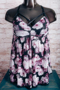 Torrid 2 Floral Mesh Strappy Racerback Chemise Lingerie