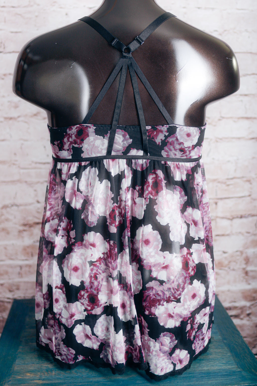 Torrid 2 Floral Mesh Strappy Racerback Chemise Lingerie