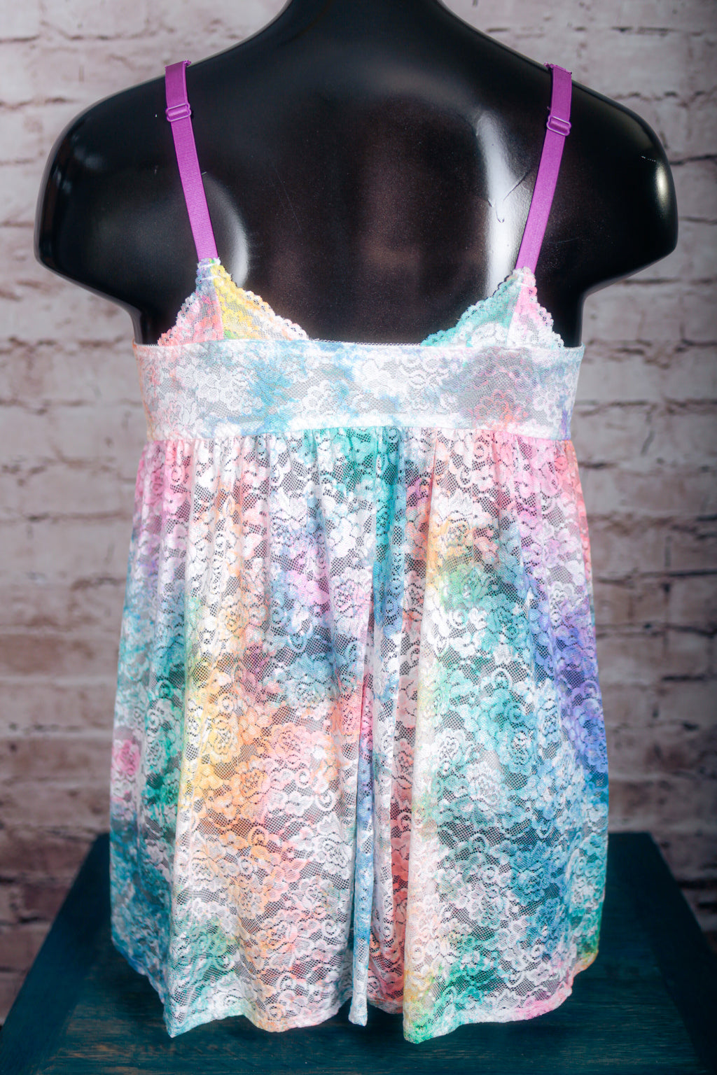Torrid 2 Rainbow Tie Dye Lace Chemise Lingerie