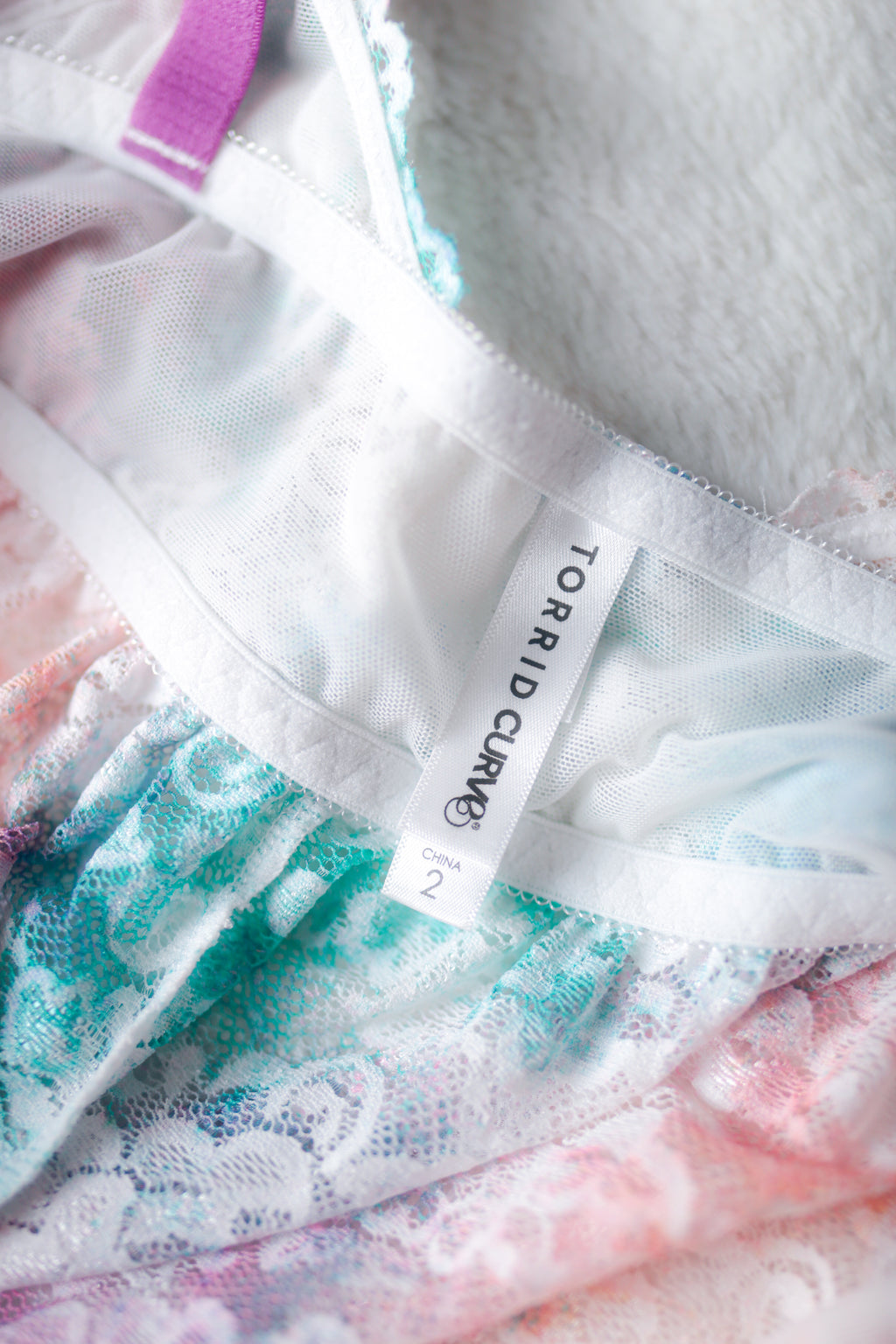 Torrid 2 Rainbow Tie Dye Lace Chemise Lingerie