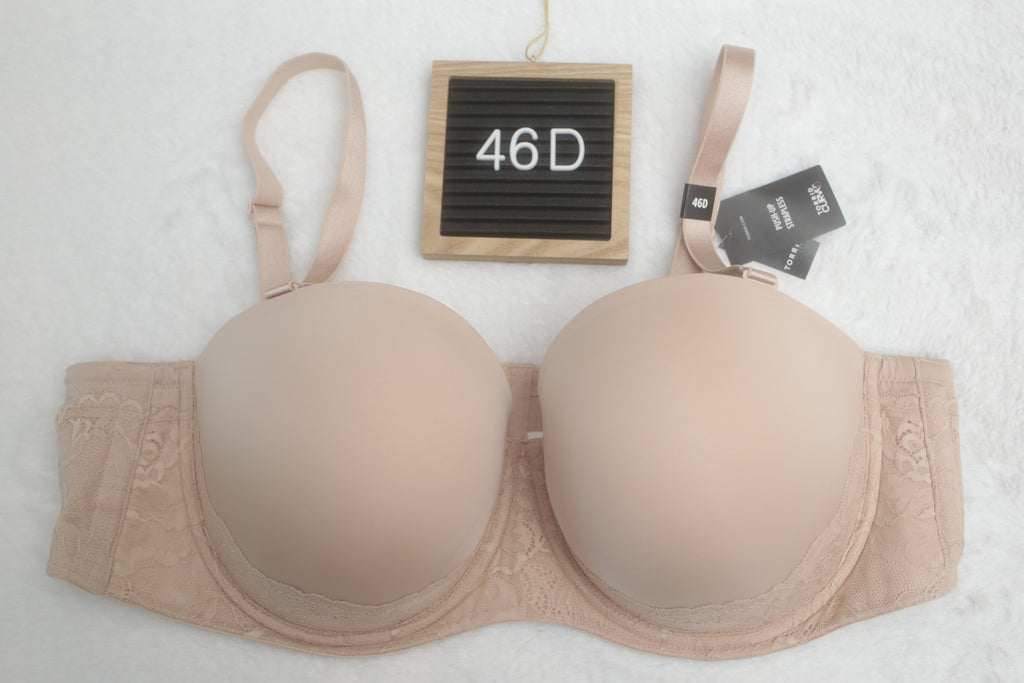 Torrid Curve 46D Push-up Convertible Underwire T-shirt Bra Nude NEW