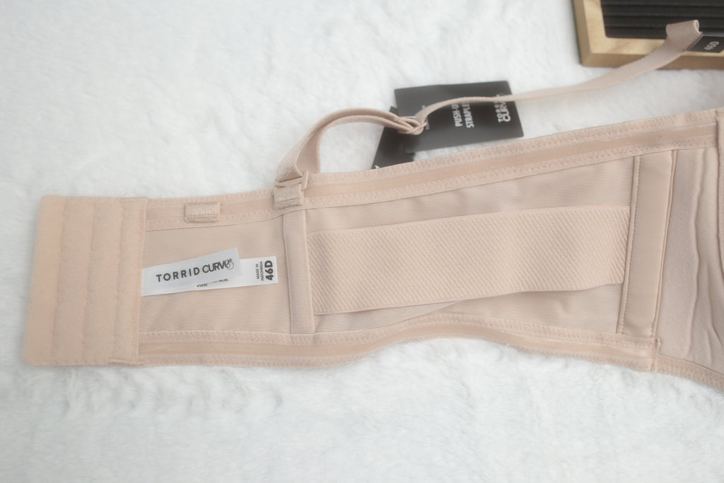 Torrid Curve 46D Push-up Convertible Underwire T-shirt Bra Nude NEW