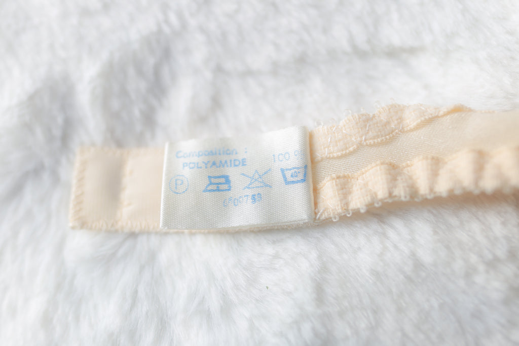 Bolero Vintage French Unlined Sheer Mesh Balconette Demi Bra 36B 95B Ivory