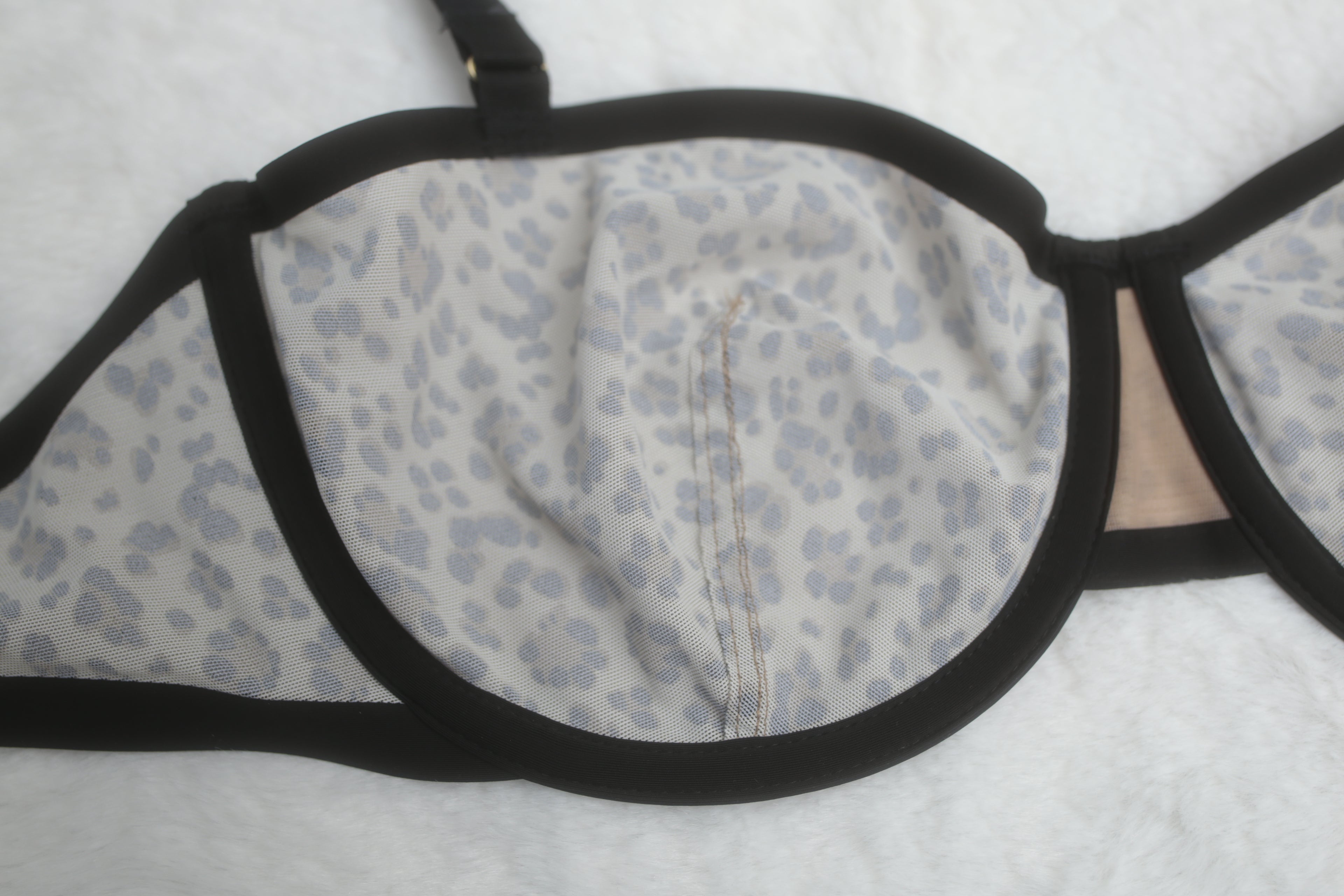 CUUP 30G Karoline Balconette Seamed Unpadded Bra Leopard NEW