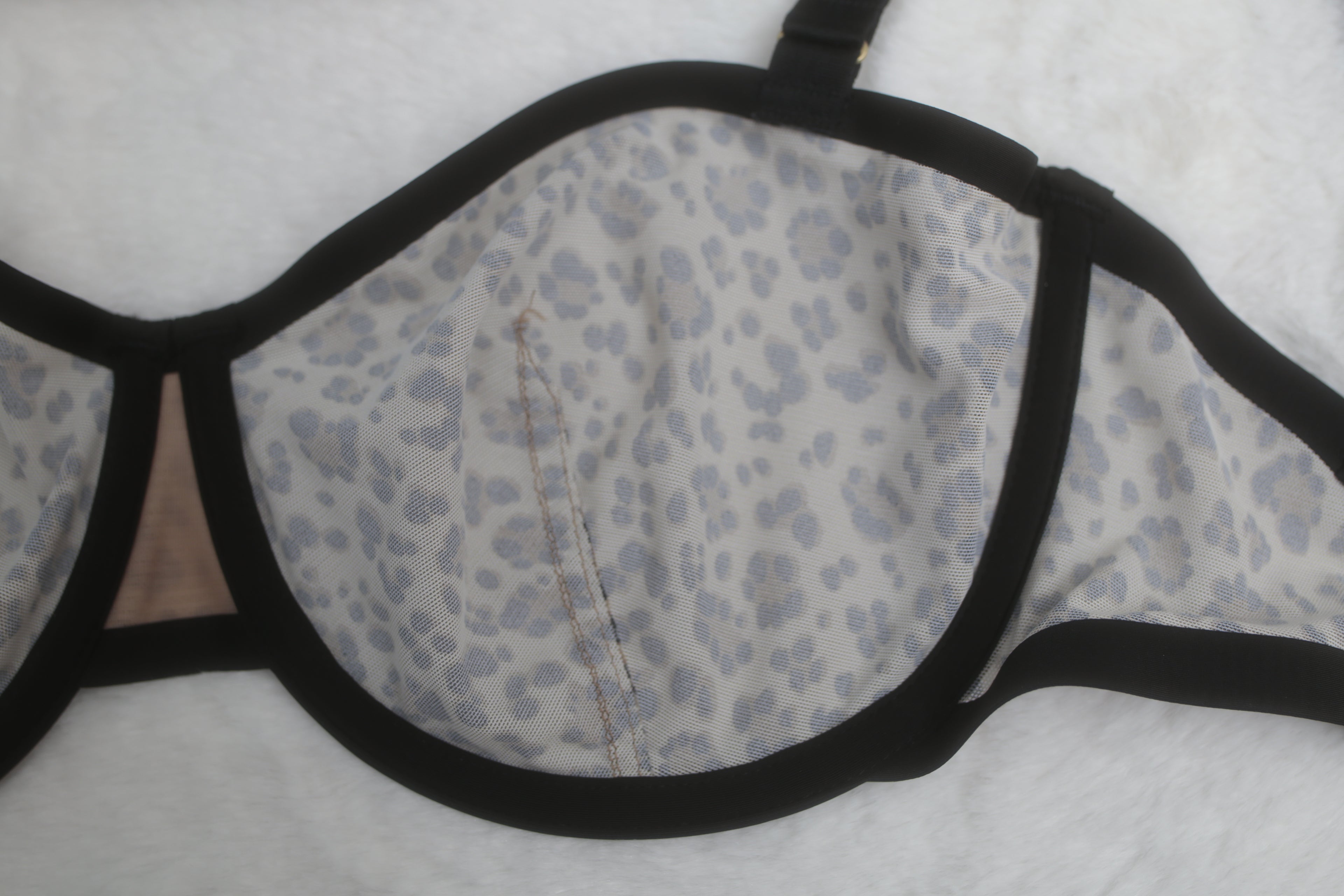 CUUP 30G Karoline Balconette Seamed Unpadded Bra Leopard NEW