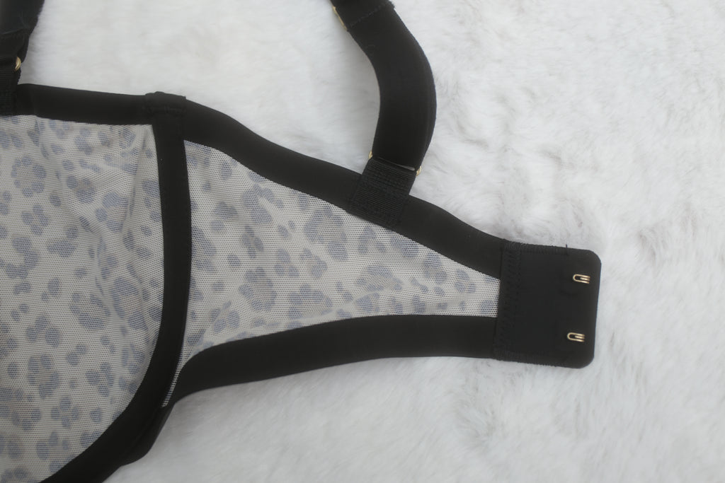 CUUP 30G Karoline Balconette Seamed Unpadded Bra Leopard NEW