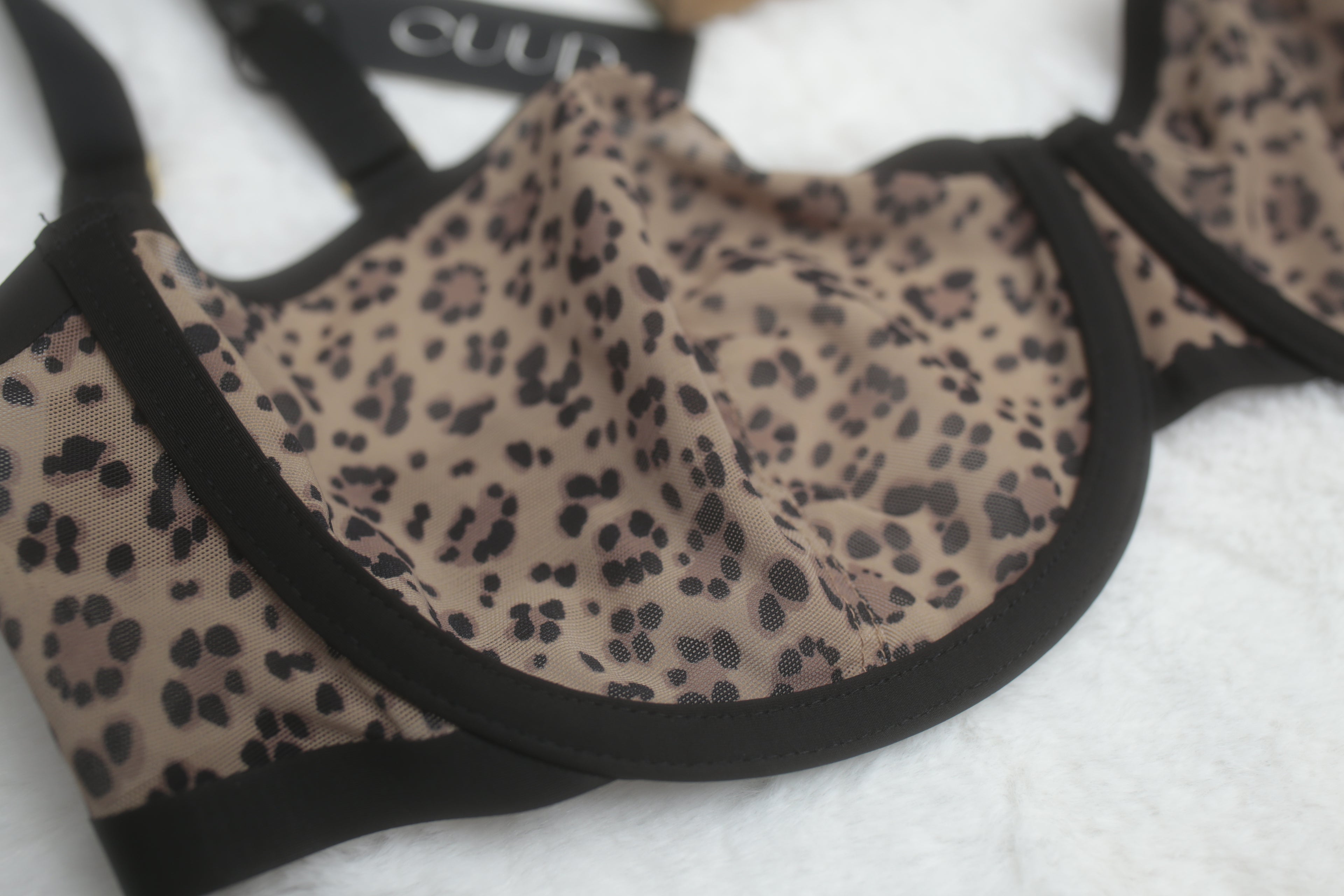 CUUP 30G Karoline Balconette Seamed Unpadded Bra Leopard NEW
