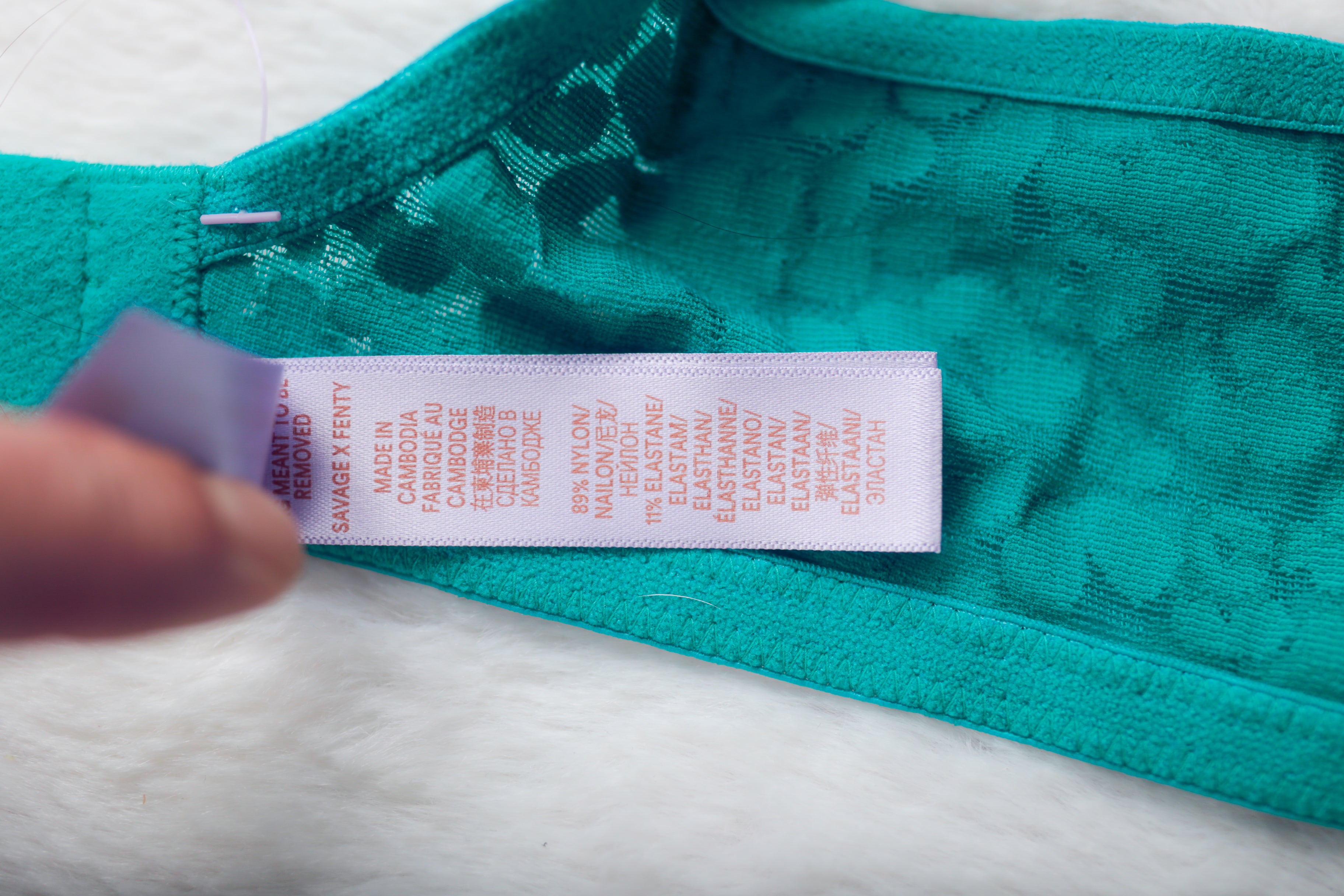 Savage X Fenty 34D Sheer Unlined Lace Bra Green NEW