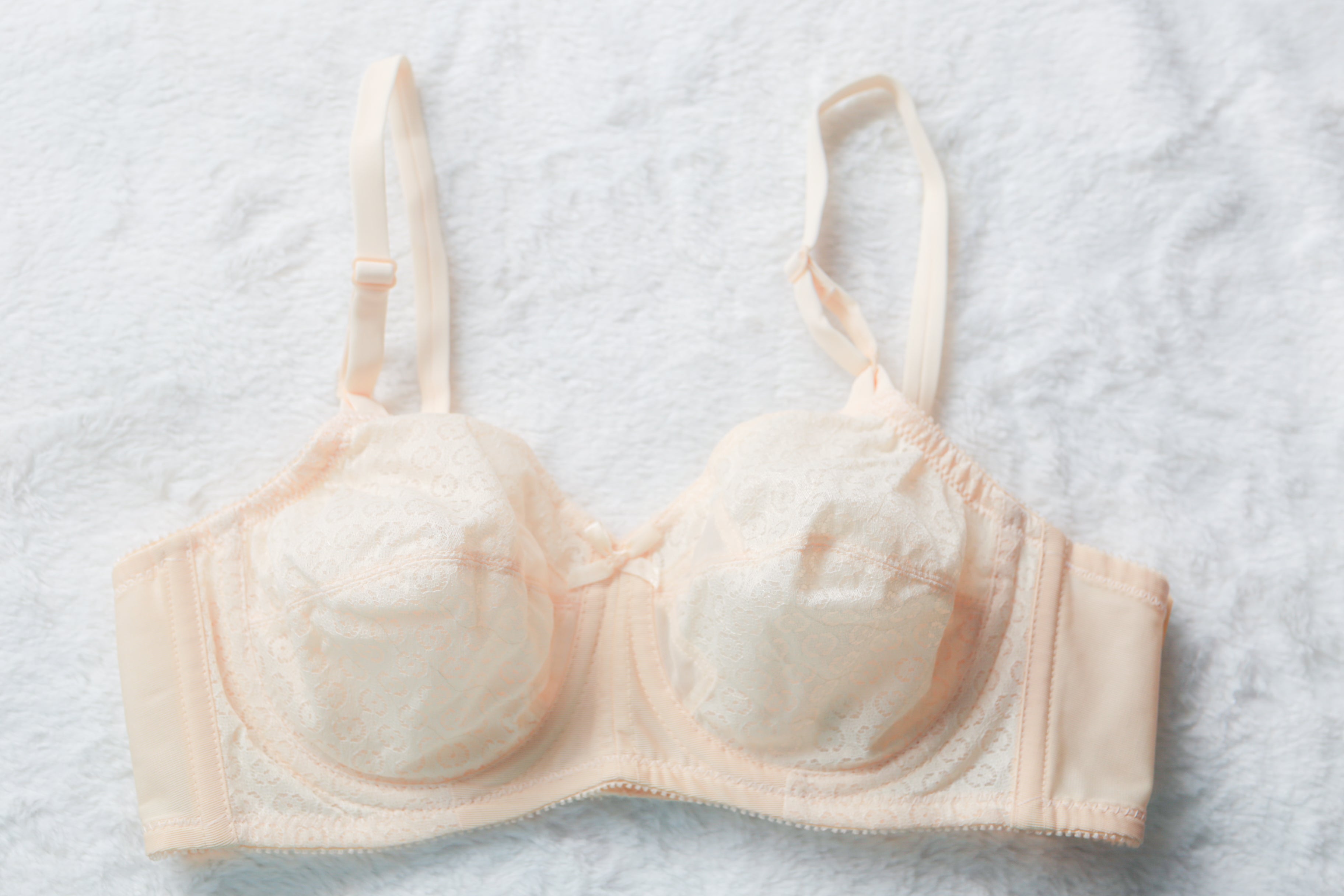 Bali Vintage 2620 Sno-Flake Retro Unlined Satin Lace Bullet Bra 34B Beige NEW