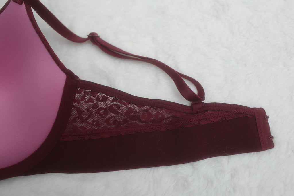 Pink 34C Wear Everywhere Push-up Red Wine Bra NEW