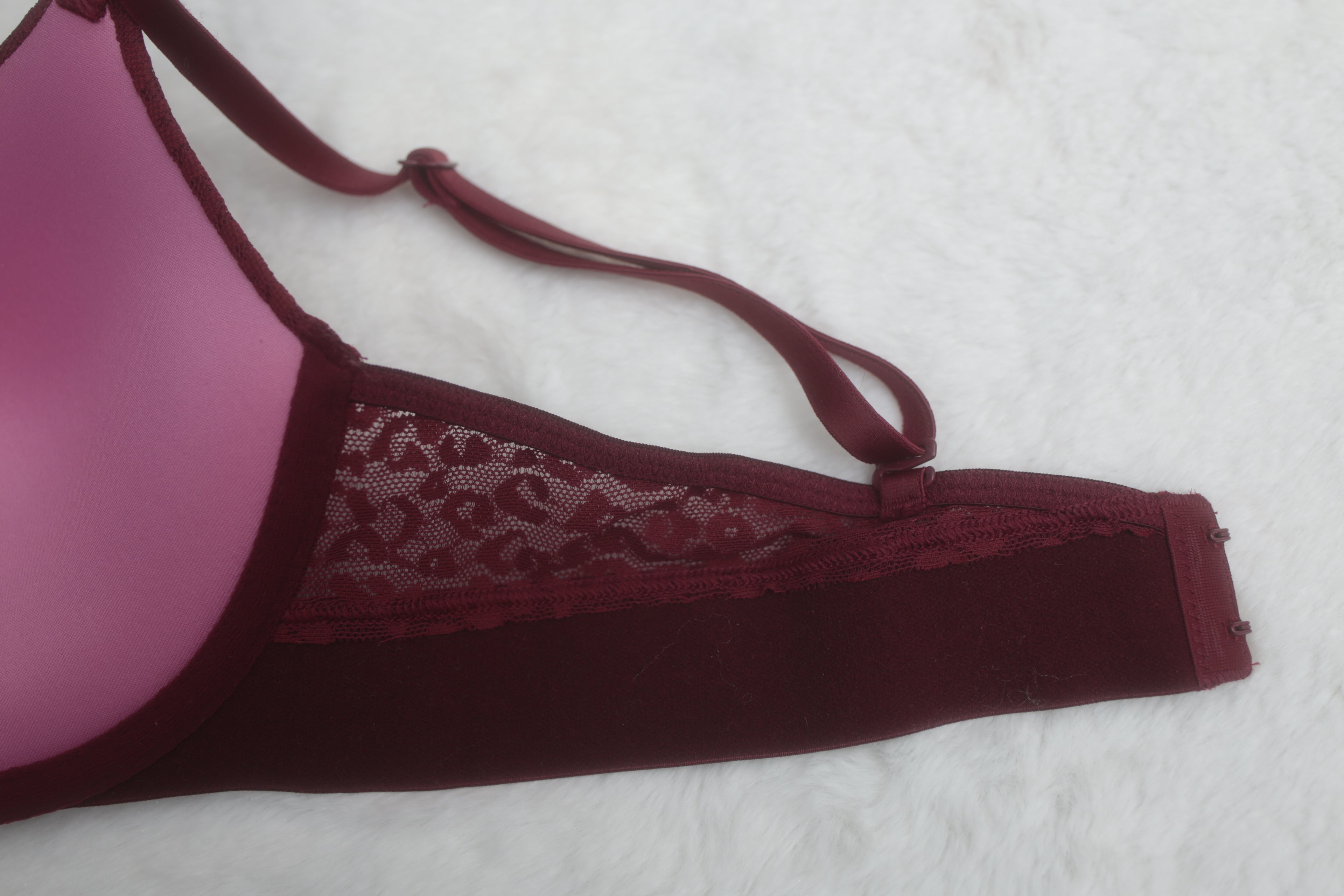 Pink 34C Wear Everywhere Push-up Red Wine Bra NEW