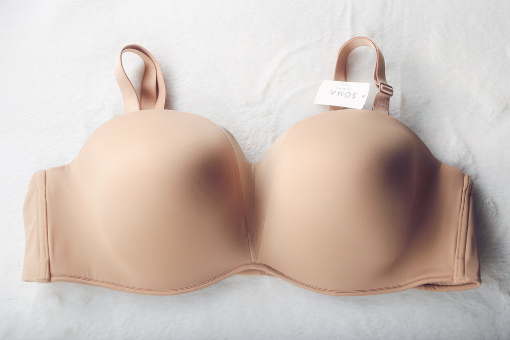 Soma 44D Stunning Starlet Strapless Convertible Underwire Bra Beige NEW