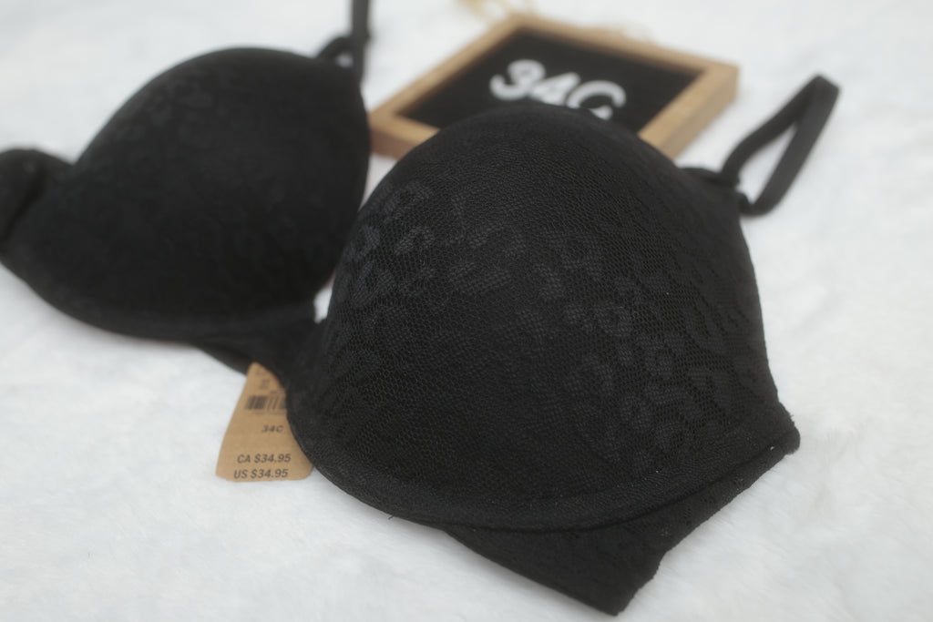 Pink 34C Wear Everywhere Push-up Bra Black Cheetah Leopard NEW