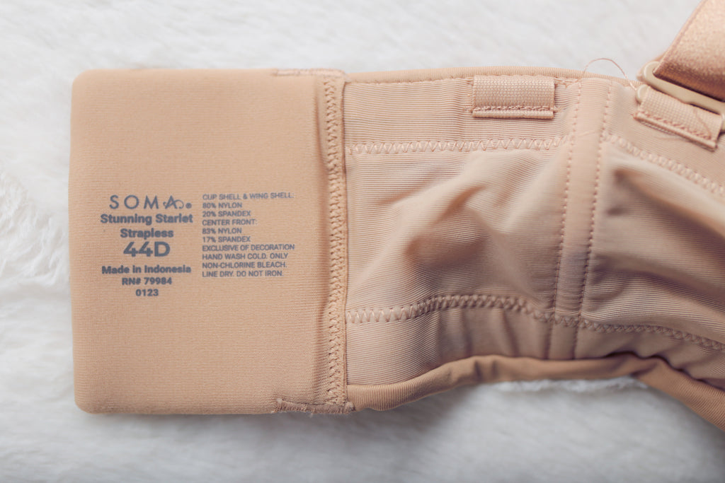 Soma 44D Stunning Starlet Strapless Convertible Underwire Bra Beige NEW