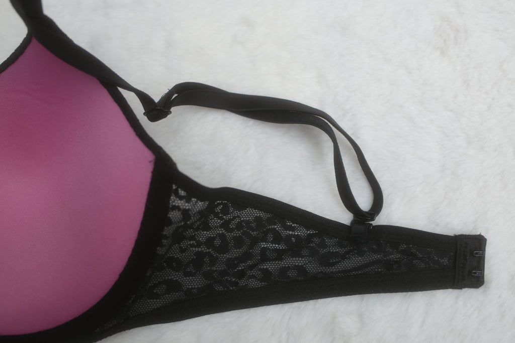 Pink 34C Wear Everywhere Push-up Bra Black Cheetah Leopard NEW