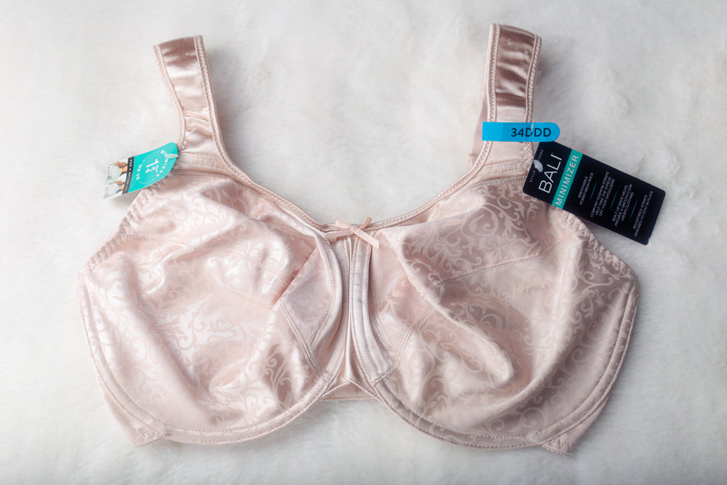 Bali 34DDD Satin Tracings Minimizer 3562 Full Figure Underwire Bra Nude NEW
