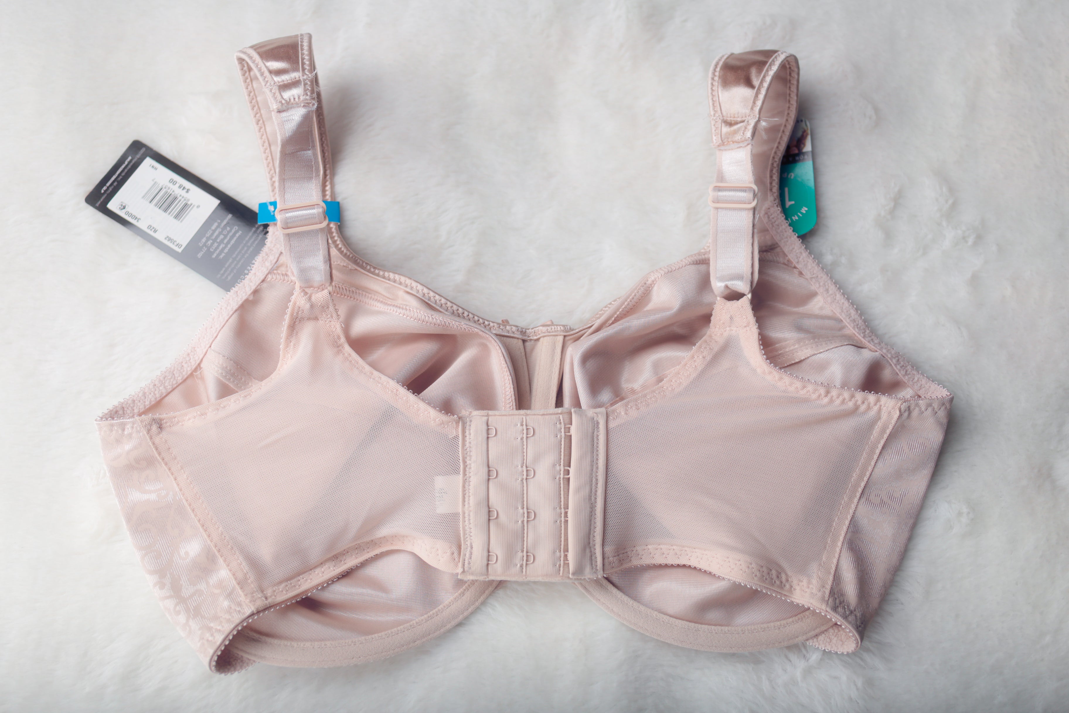 Bali 34DDD Satin Tracings Minimizer 3562 Full Figure Underwire Bra Nude NEW