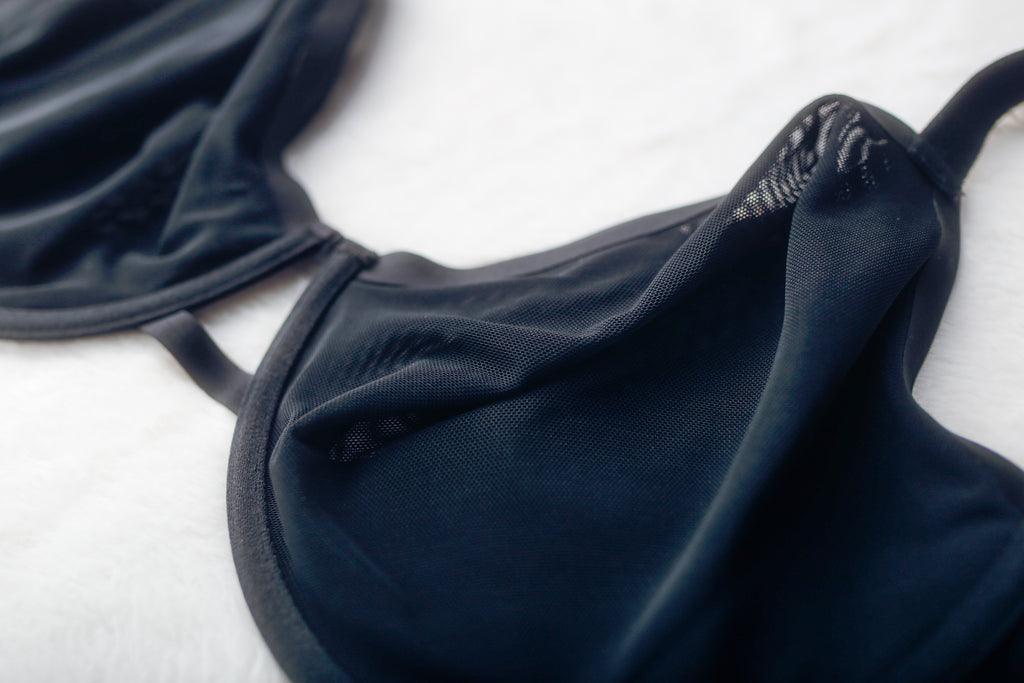 Auden 42DD Mesh Unlined Sheer See-thru Underwire Demi Bra Black NEW