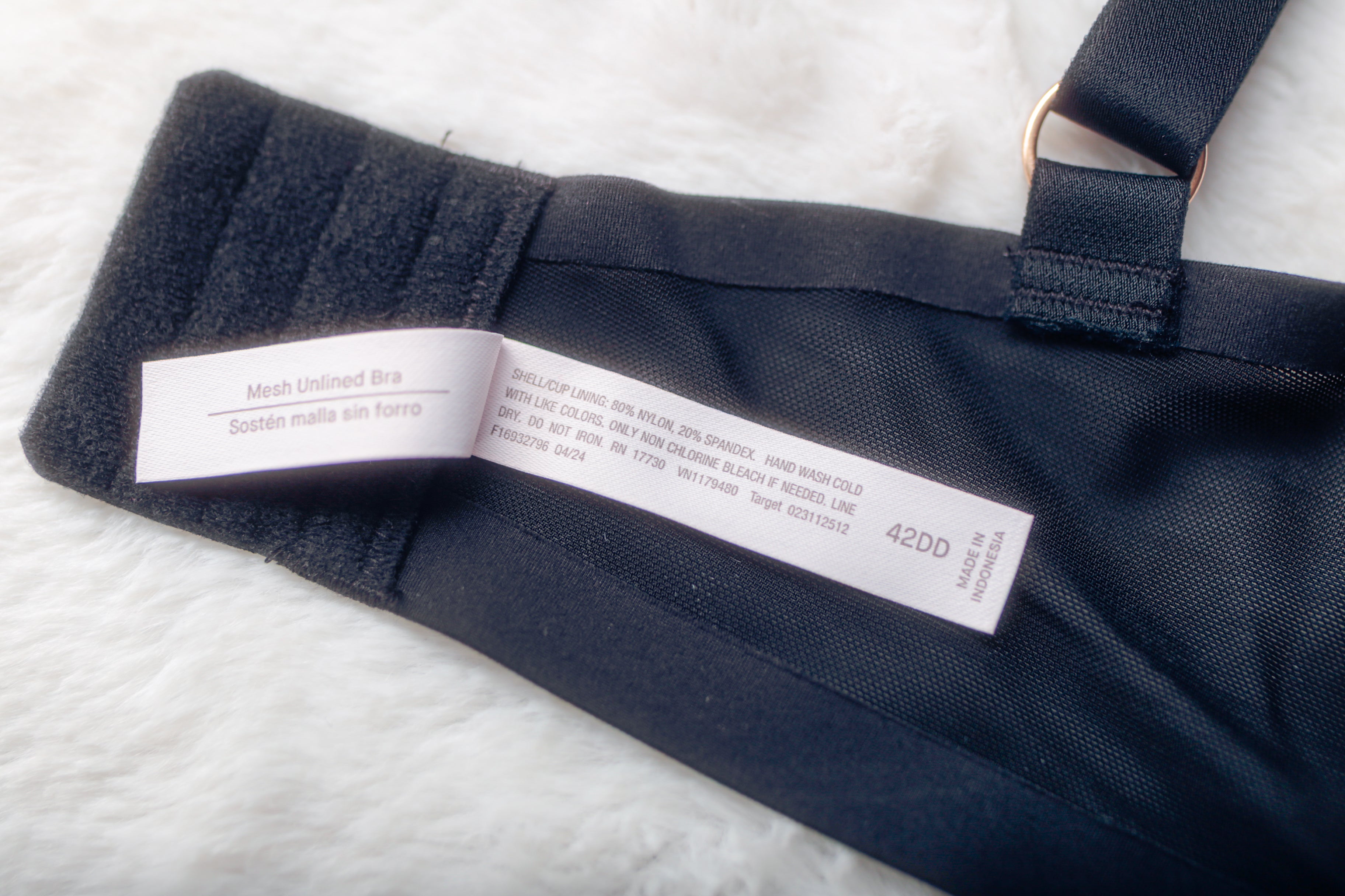 Auden 42DD Mesh Unlined Sheer See-thru Underwire Demi Bra Black NEW