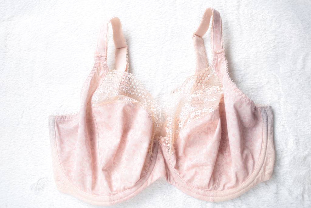 Elomi EL4490 Lucie Underwire Stretch Plunge Unlined Full Coverage Bra US 36I UK 36GG Pink