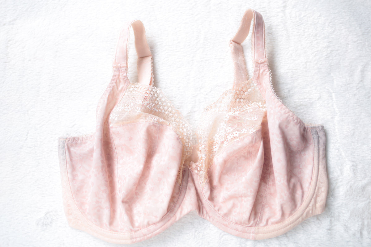 Elomi EL4490 Lucie Underwire Stretch Plunge Unlined Full Coverage Bra US 36I UK 36GG Pink