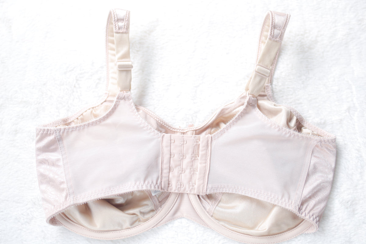 Bali Retro Satin Underwire Unlined Full Coverage Bra 36DDD Beige