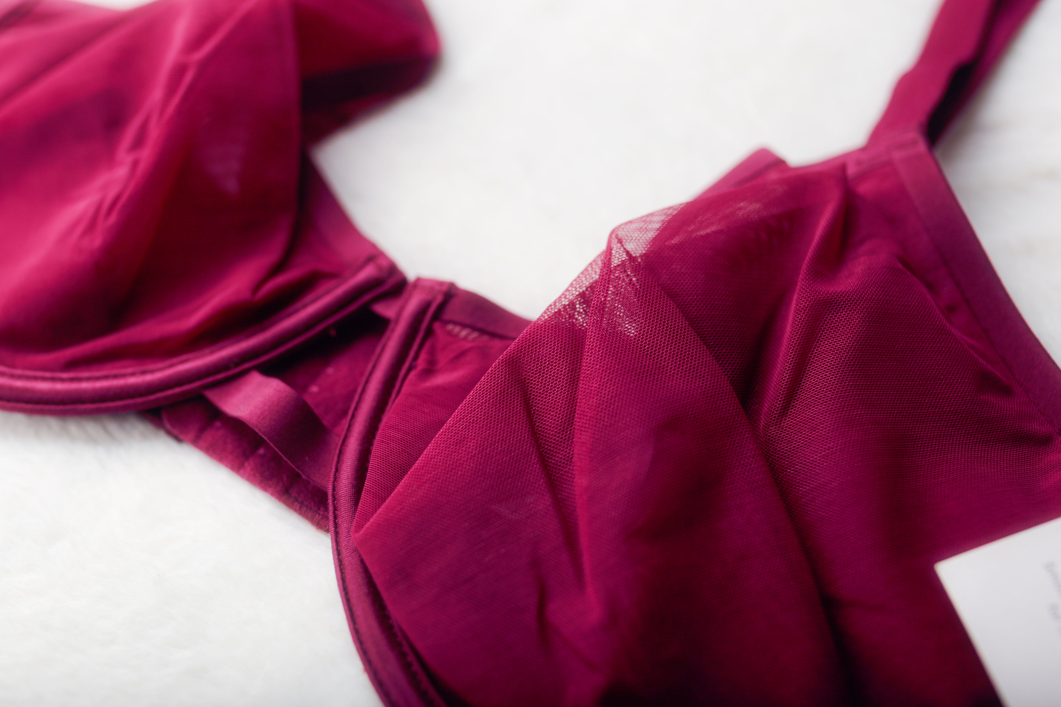 Auden 38D Unlined Sheer Mesh Demi Underwire Seamless Breathable Bra Purple NEW