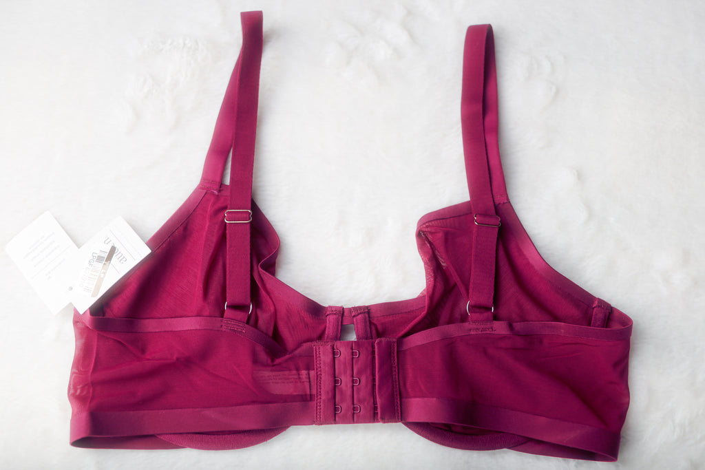 Auden 38D Unlined Sheer Mesh Demi Underwire Seamless Breathable Bra Purple NEW