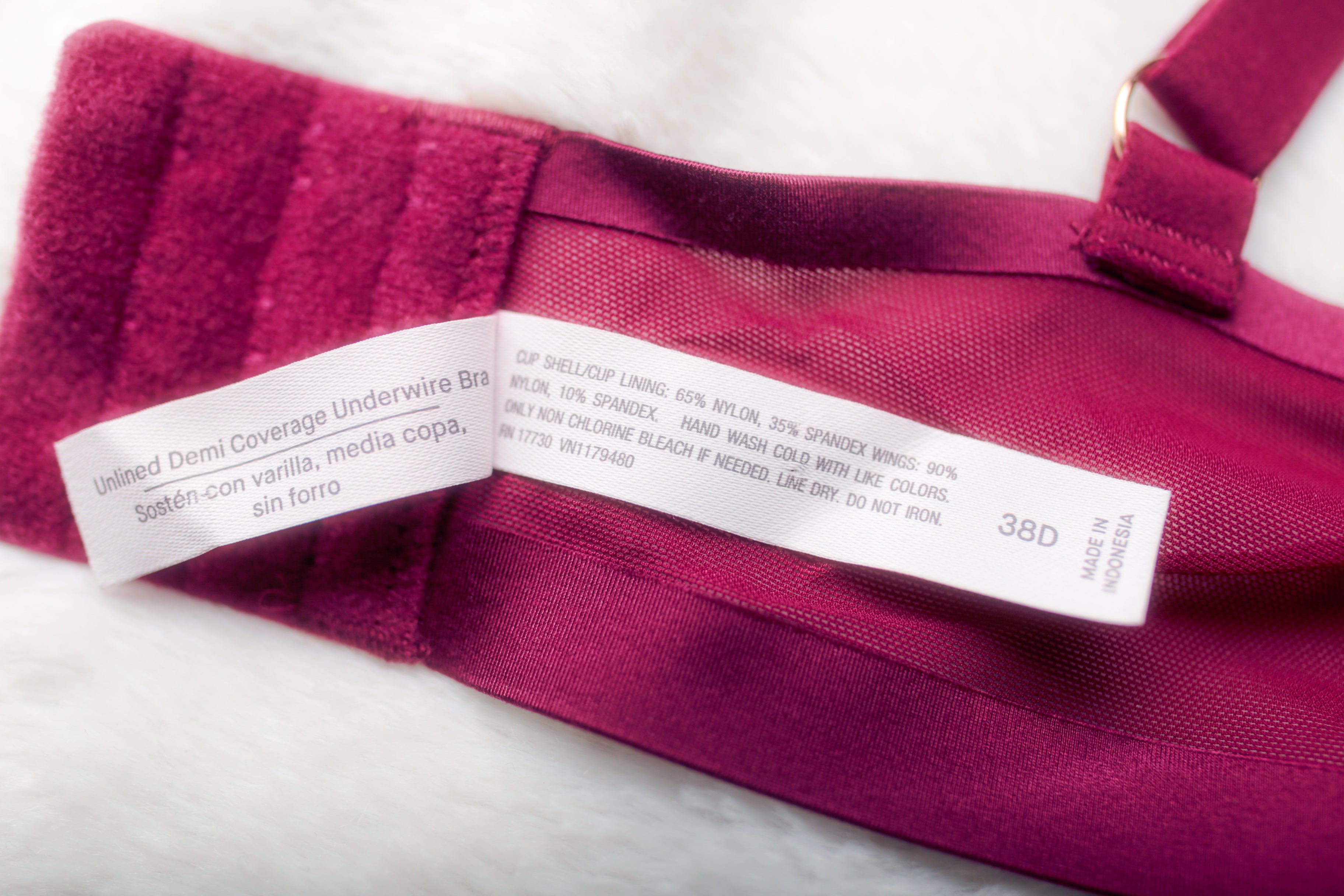 Auden 38D Unlined Sheer Mesh Demi Underwire Seamless Breathable Bra Purple NEW