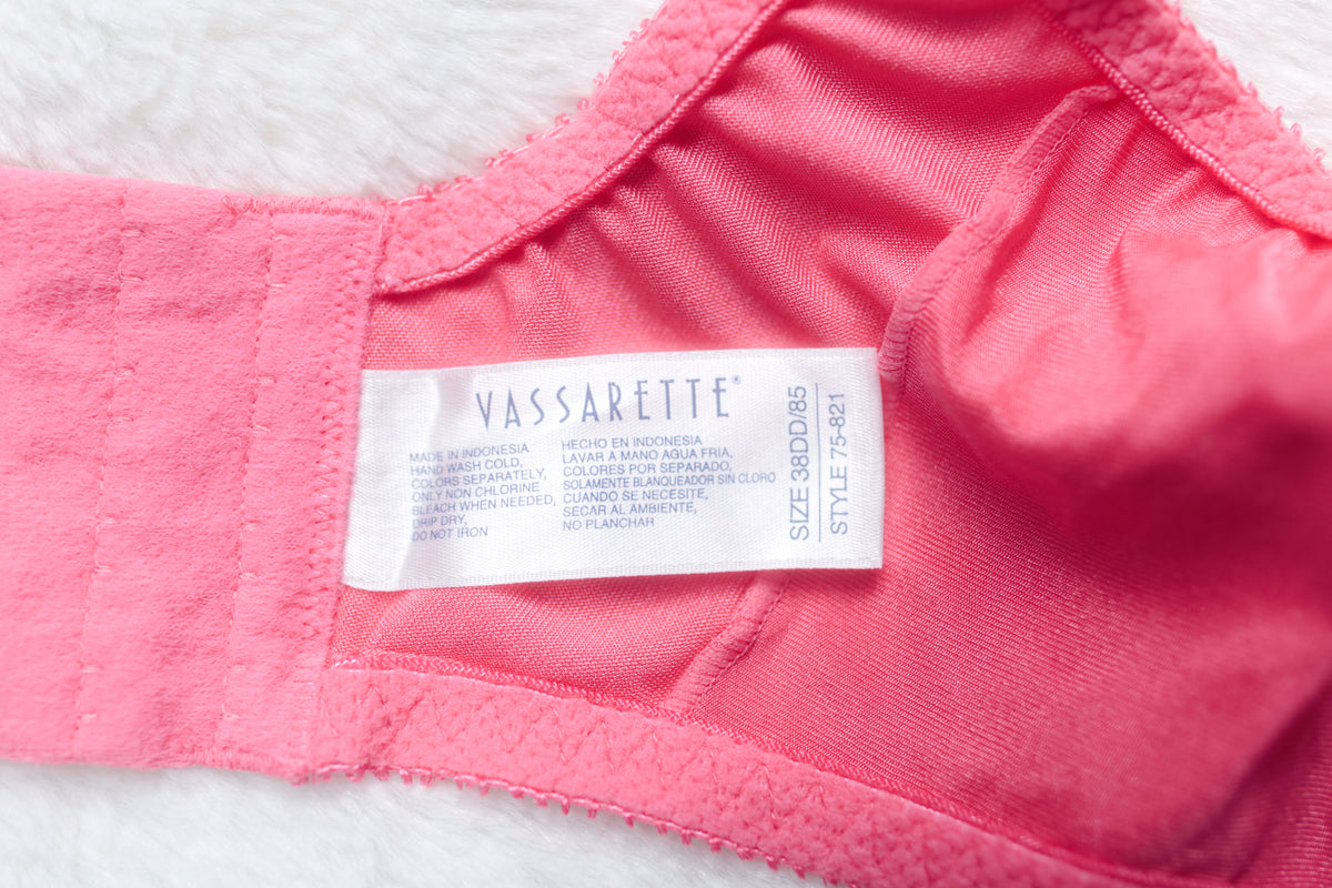 Vassarette 75-821 Retro Second Skin Satin Bra Pink 38DD