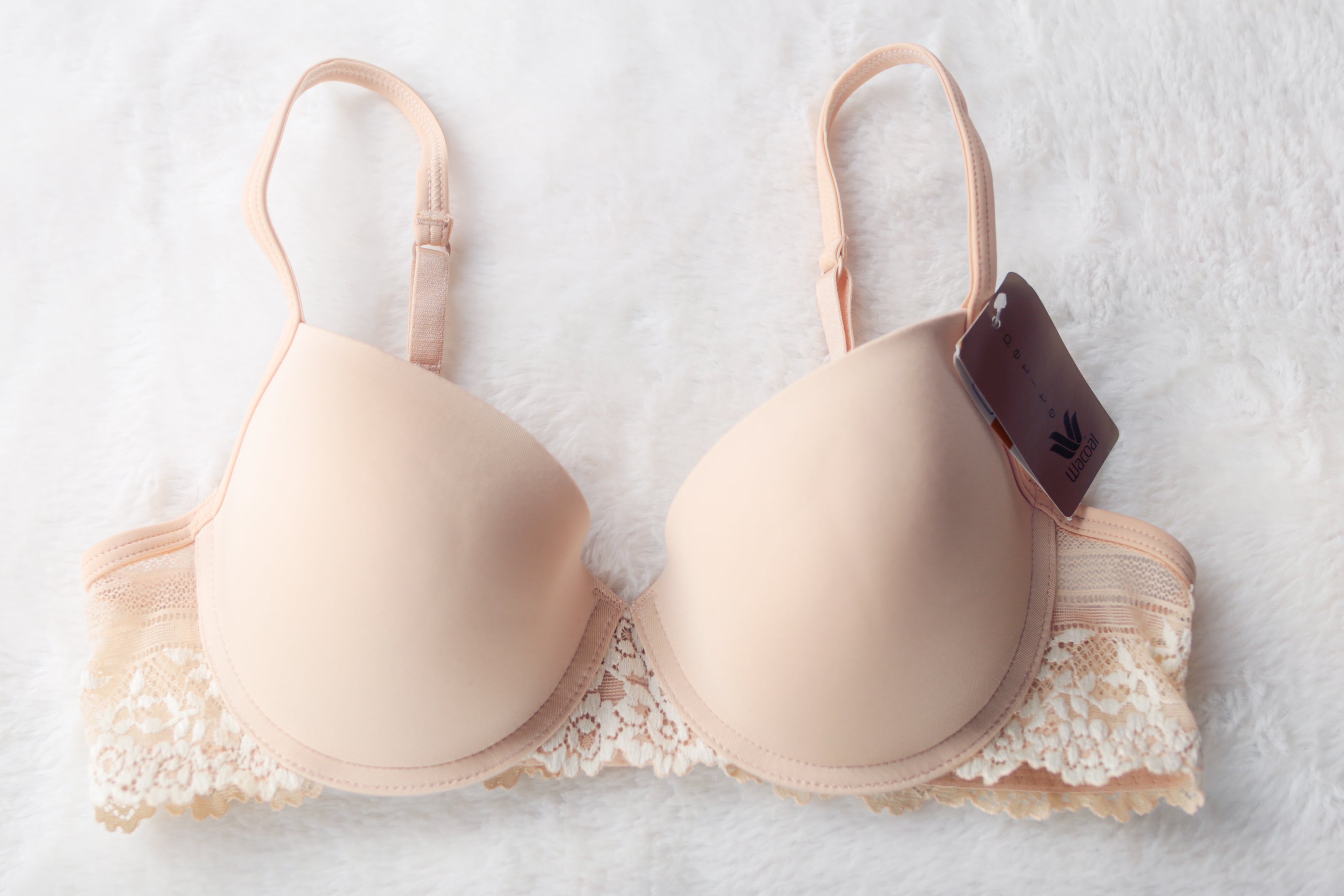 Wacoal 36A Embrace Lace 75891 Molded Underwire T-shirt Bra Beige NEW