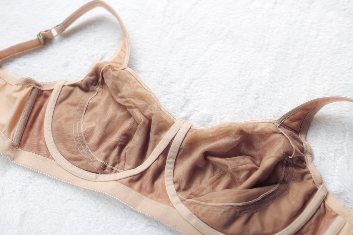 Comfort Choice 27-062 Retro Full Coverage Shiny Satin Bra Beige 38D