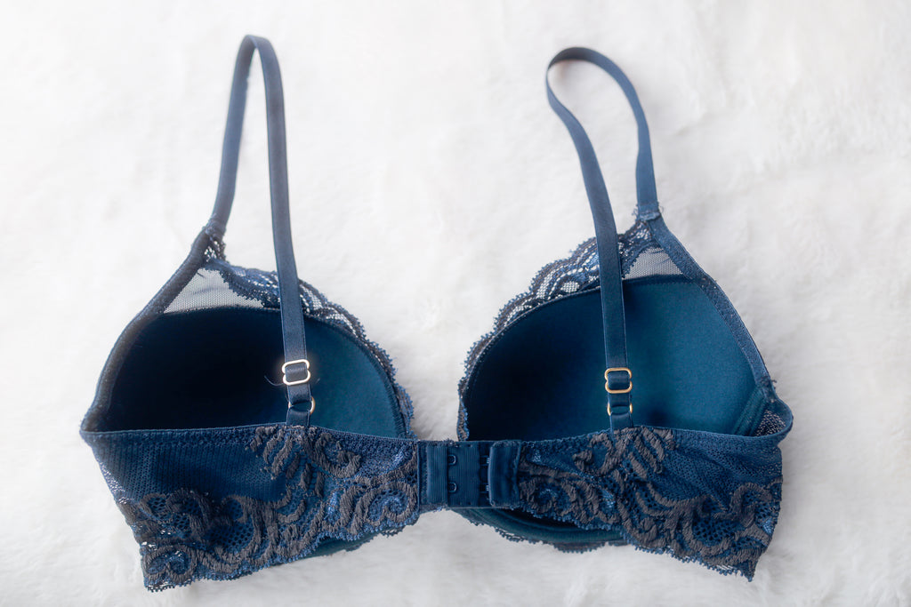 Natori 34C Feathers Plunge Contour T-shirt Bra Blue